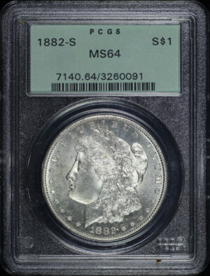 Obverse of this 1882-S Morgan Dollar PCGS MS-64