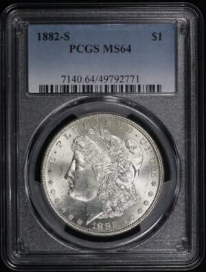 Obverse of this 1882-S Morgan Dollar PCGS MS-64