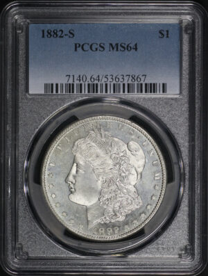Obverse of this 1882-S Morgan Dollar PCGS MS-64