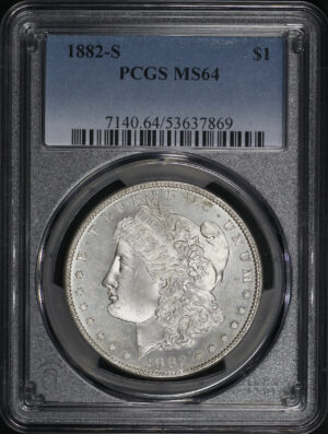 Obverse of this 1882-S Morgan Dollar PCGS MS-64