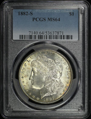 Obverse of this 1882-S Morgan Dollar PCGS MS-64