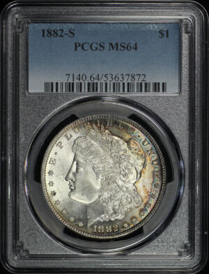 Obverse of this 1882-S Morgan Dollar PCGS MS-64