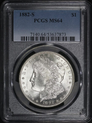Obverse of this 1882-S Morgan Dollar PCGS MS-64
