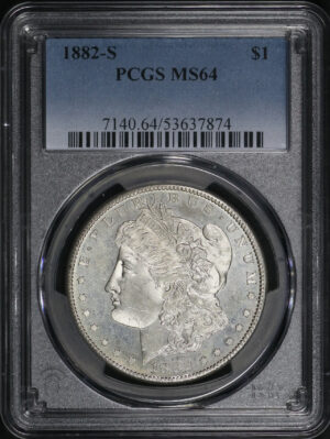Obverse of this 1882-S Morgan Dollar PCGS MS-64