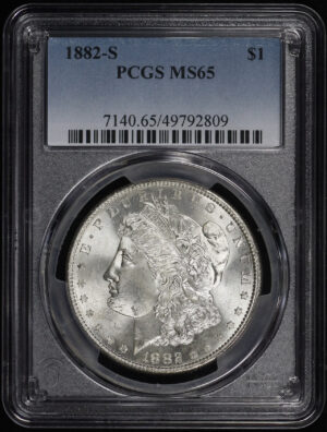 Obverse of this 1882-S Morgan Dollar PCGS MS-65