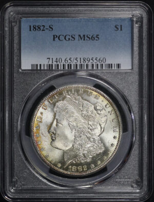 Obverse of this 1882-S Morgan Dollar PCGS MS-65