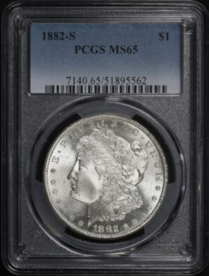 Obverse of this 1882-S Morgan Dollar PCGS MS-65