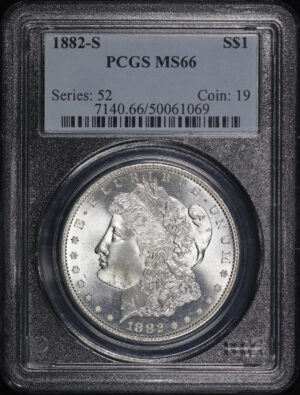Obverse of this 1882-S Morgan Dollar PCGS MS-66