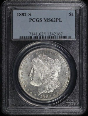Obverse of this 1882-S Morgan Dollar PCGS MS-62 PL