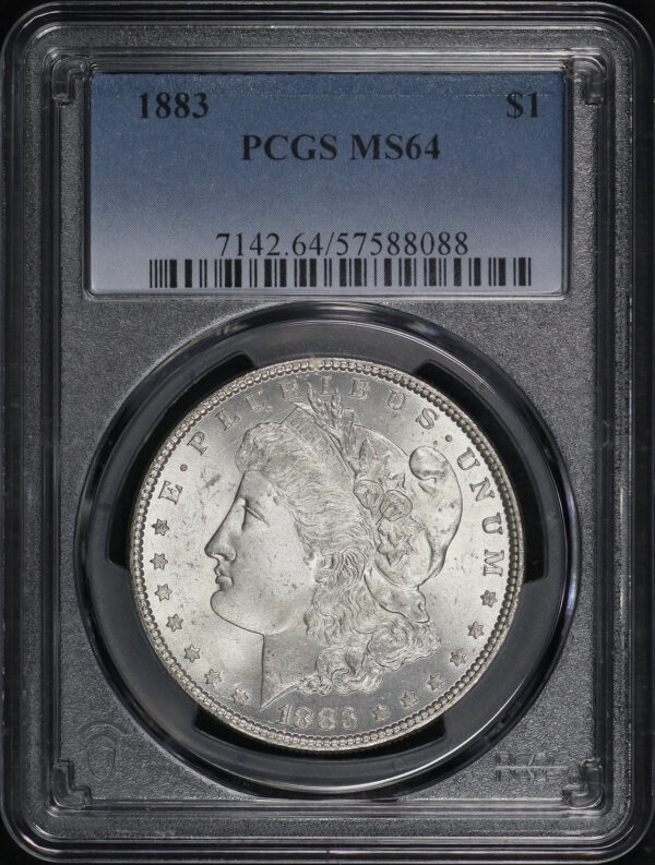 Obverse of this 1883 Morgan Dollar PCGS MS-64 Reverse Rainbow Toning