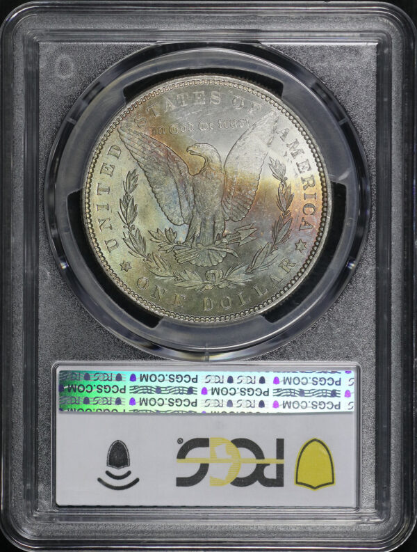 Reverse of this 1883 Morgan Dollar PCGS MS-64 Reverse Rainbow Toning