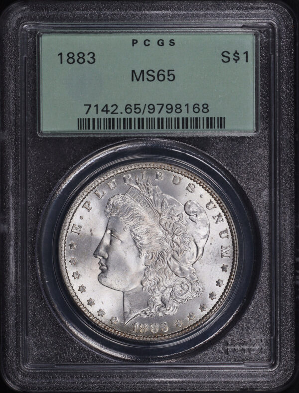 Obverse of this 1883 Morgan Dollar PCGS MS-65 Old Green Holder