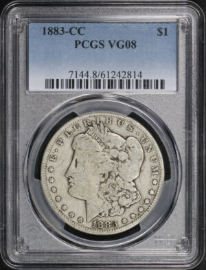 Obverse of this 1883-CC Morgan Dollar PCGS VG-08
