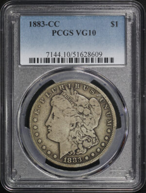 Obverse of this 1883-CC Morgan Dollar PCGS VG-10