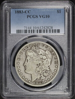 Obverse of this 1883-CC Morgan Dollar PCGS VG-10
