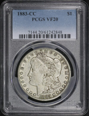 Obverse of this 1883-CC Morgan Dollar PCGS VF-20