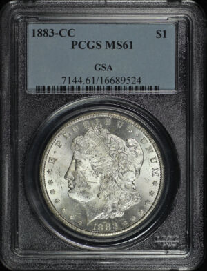 Obverse of this 1883-CC Morgan Dollar PCGS MS-61