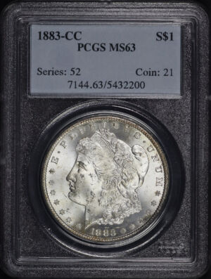 Obverse of this 1883-CC Morgan Dollar PCGS MS-63