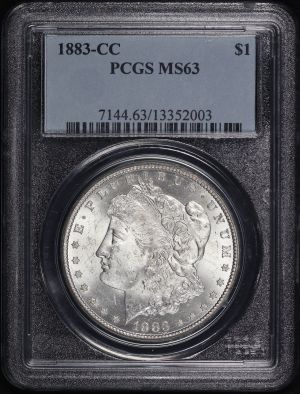 Obverse of this 1883-CC Morgan Dollar PCGS MS-63