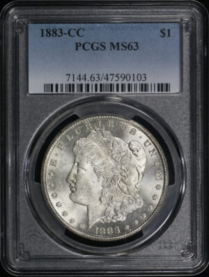 Obverse of this 1883-CC Morgan Dollar PCGS MS-63