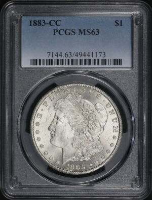 Obverse of this 1883-CC Morgan Dollar PCGS MS-63