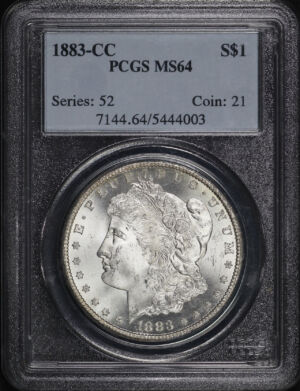 Obverse of this 1883-CC Morgan Dollar PCGS MS-64