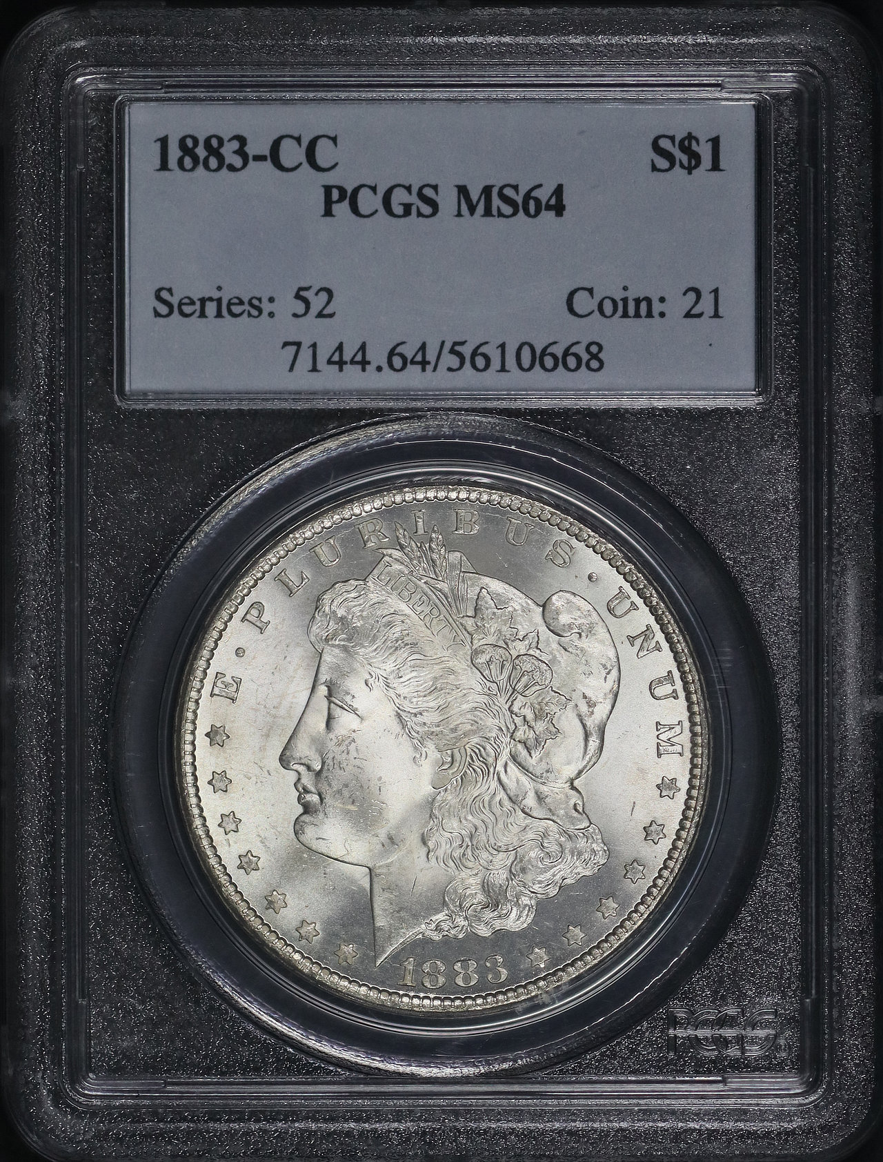Obverse of this 1883-CC Morgan Dollar PCGS MS-64