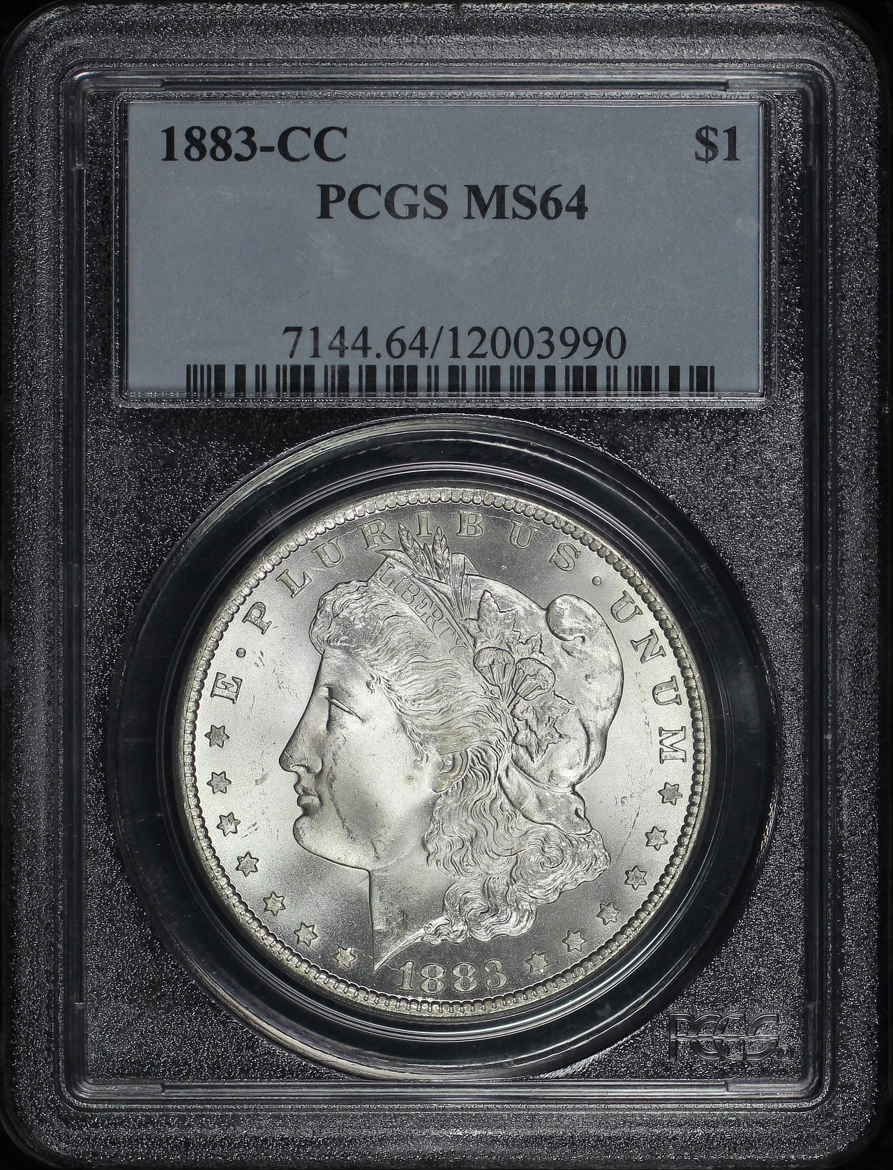 Obverse of this 1883-CC Morgan Dollar PCGS MS-64