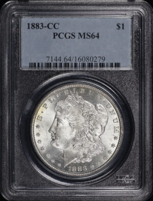 Obverse of this 1883-CC Morgan Dollar PCGS MS-64