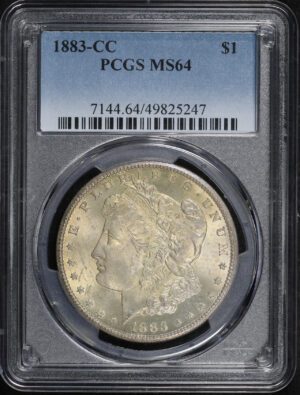 Obverse of this 1883-CC Morgan Dollar PCGS MS-64