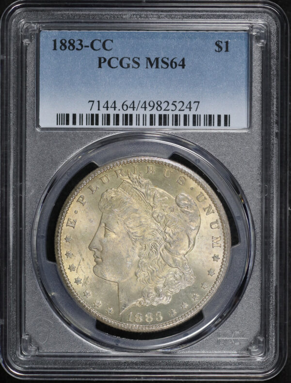 Obverse of this 1883-CC Morgan Dollar PCGS MS-64