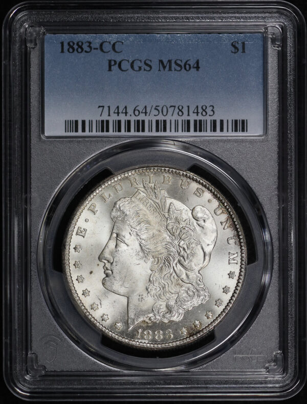 Obverse of this 1883-CC Morgan Dollar PCGS MS-64