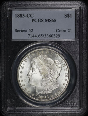 Obverse of this 1883-CC Morgan Dollar PCGS MS-65