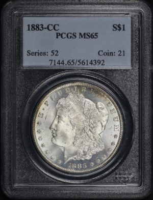 Obverse of this 1883-CC Morgan Dollar PCGS MS-65