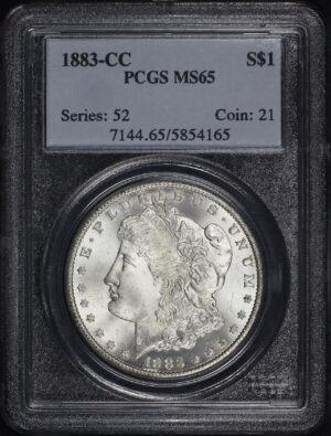 Obverse of this 1883-CC Morgan Dollar PCGS MS-65
