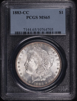 Obverse of this 1883-CC Morgan Dollar PCGS MS-65