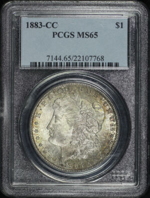 Obverse of this 1883-CC Morgan Dollar PCGS MS-65