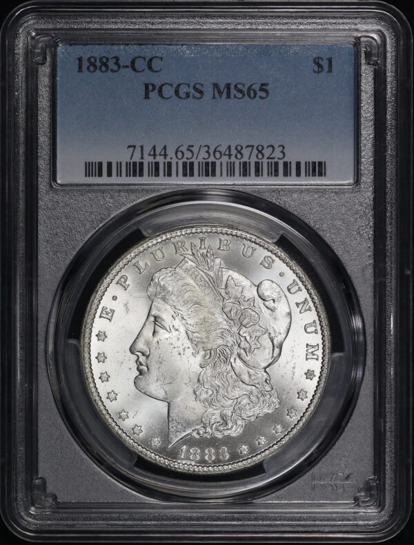 Obverse of this 1883-CC Morgan Dollar PCGS MS-65