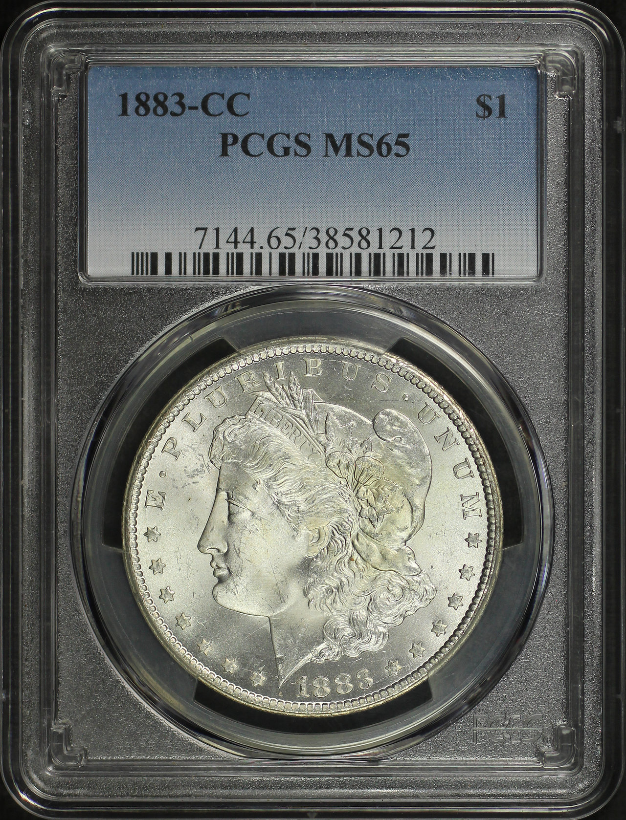 Obverse of this 1883-CC Morgan Dollar PCGS MS-65