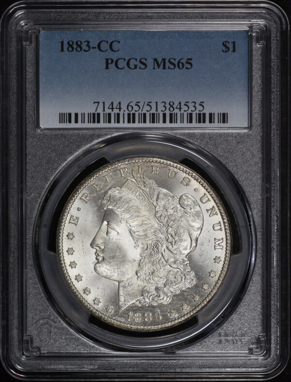 Obverse of this 1883-CC Morgan Dollar PCGS MS-65