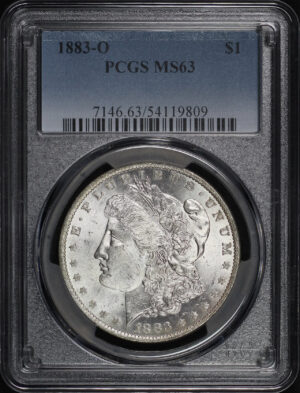 Obverse of this 1883-O Morgan Dollar PCGS MS-63