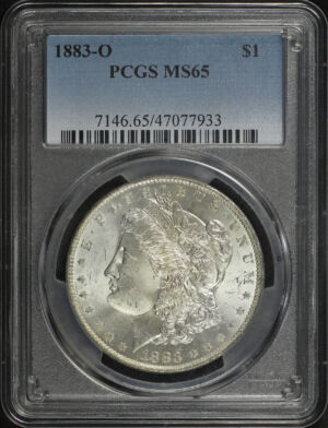 Obverse of this 1883-O Morgan Dollar PCGS MS-65