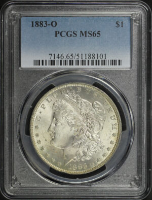 Obverse of this 1883-O Morgan Dollar PCGS MS-65