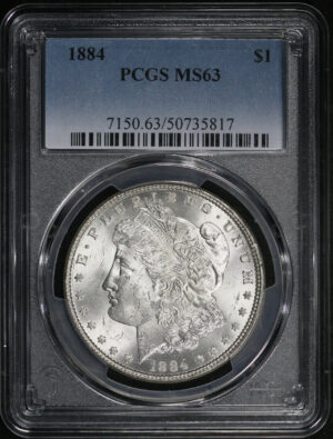 Obverse of this 1884 Morgan Dollar PCGS MS-63
