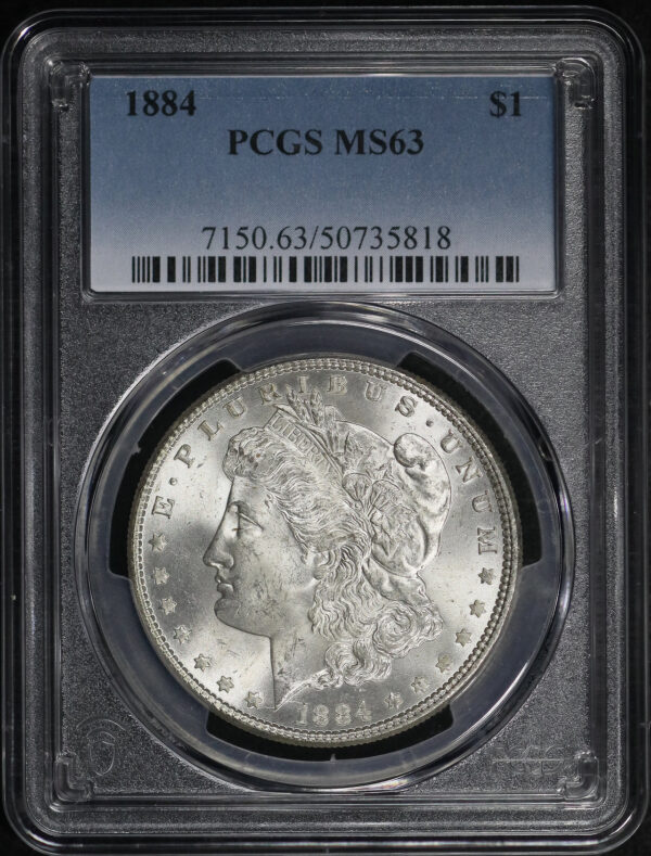 Obverse of this 1884 Morgan Dollar PCGS MS-63