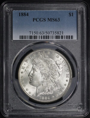 Obverse of this 1884 Morgan Dollar PCGS MS-63
