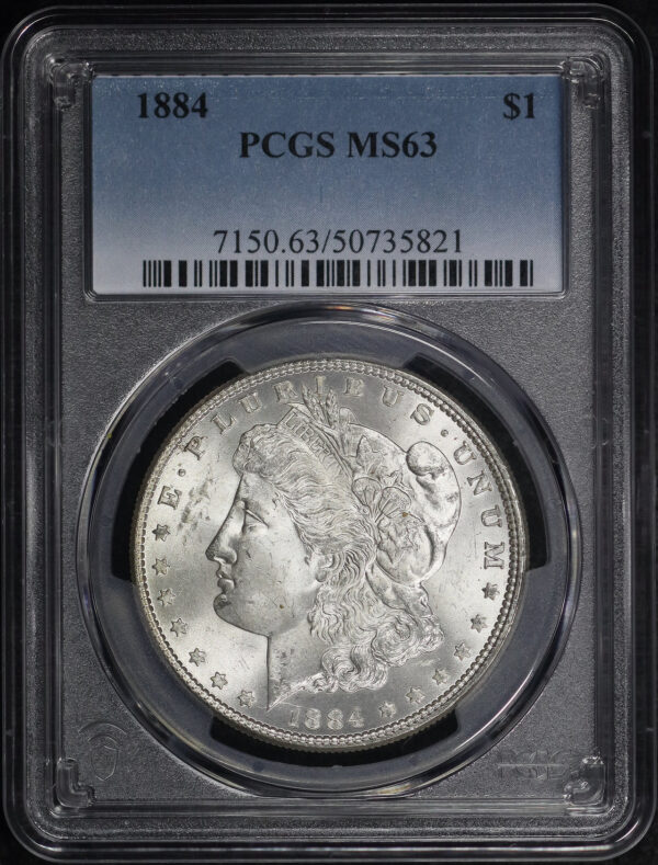 Obverse of this 1884 Morgan Dollar PCGS MS-63