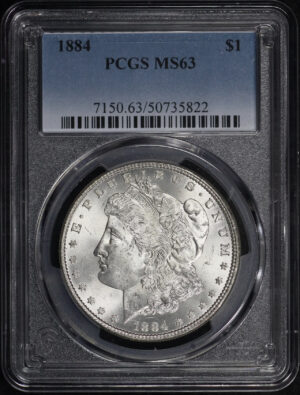 Obverse of this 1884 Morgan Dollar PCGS MS-63