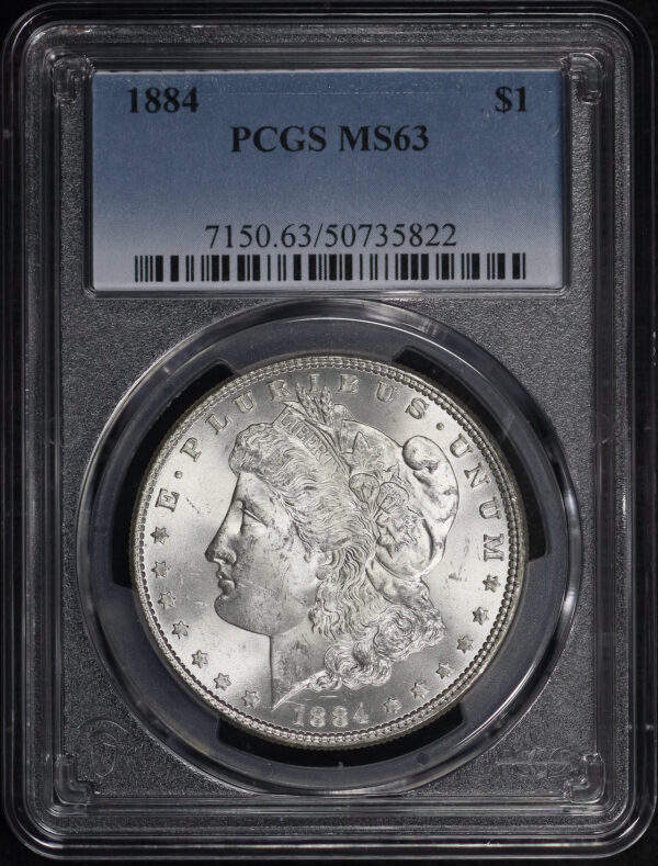 Obverse of this 1884 Morgan Dollar PCGS MS-63
