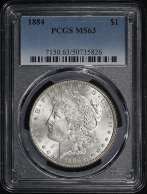 Obverse of this 1884 Morgan Dollar PCGS MS-63